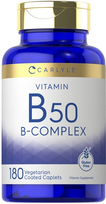 칼라일 비타민 B50 B-콤플렉스 베지테리안 코티드 캐플릿, 1개, 180정 - 쿠팡