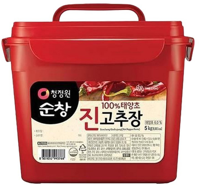 | 청정원 | 순창 진고추장 5kg(사각) 요리 펜트리 쌀 간단 국산고추장 골드 맛있게 매운
