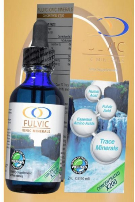 최적 유기농 수분 추출 풀빅 이온 미네랄 X200 특허받은 바이오액티브 풀빅산 휴믹산 테라스 전해질 필수 아, 무맛, 2 플로우 온스 (1개 팩), 1개