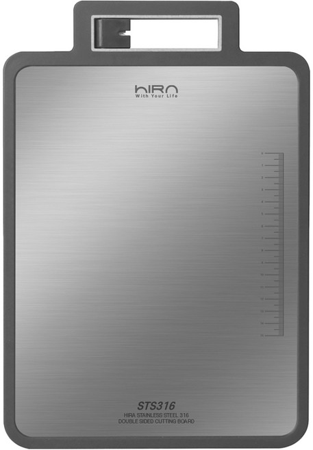 히라 스테인레스 316 프리미엄 칼갈이 양면 도마, 그레이, 1개