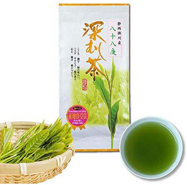 Shizuoka Kakegawa Tea 일본직구 신차 후카무시 차 88 나이트 100g 가케가와 100% 시즈오카 깊은 찜 사지 혼차, 사이즈