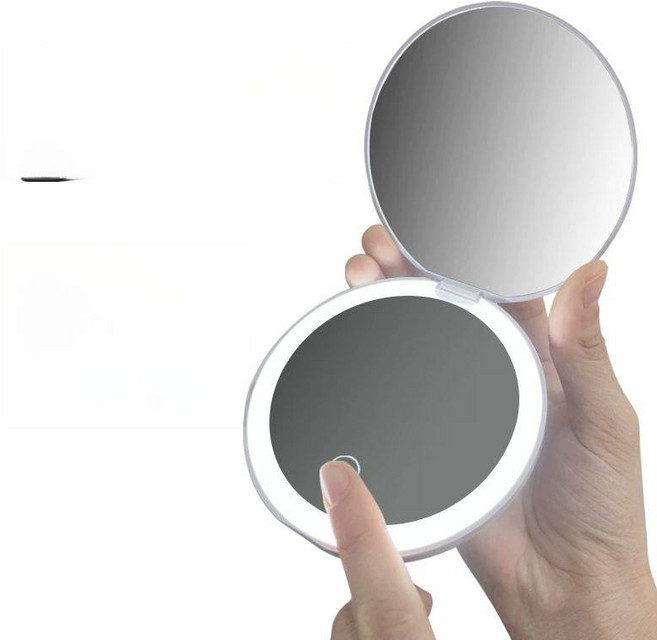 차주영손거울 왓츠인마이백 미러 블루 휴대용 자개손거울, 소형 원형 솔리드 라이트, 1개, 1개입