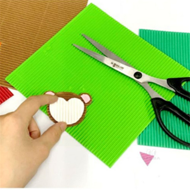 여유로미 종이나라 골판지 색종이 10색 각 1매 총 10매 동물접기 단면색종이 아기