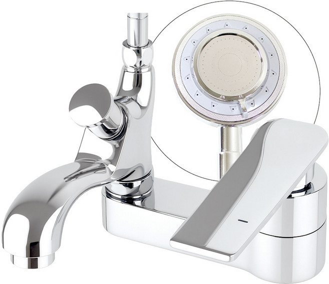 비욘드퍼니싱 투홀 세면대 수전 샤워기 겸용 고급형 KC인증, 1세트