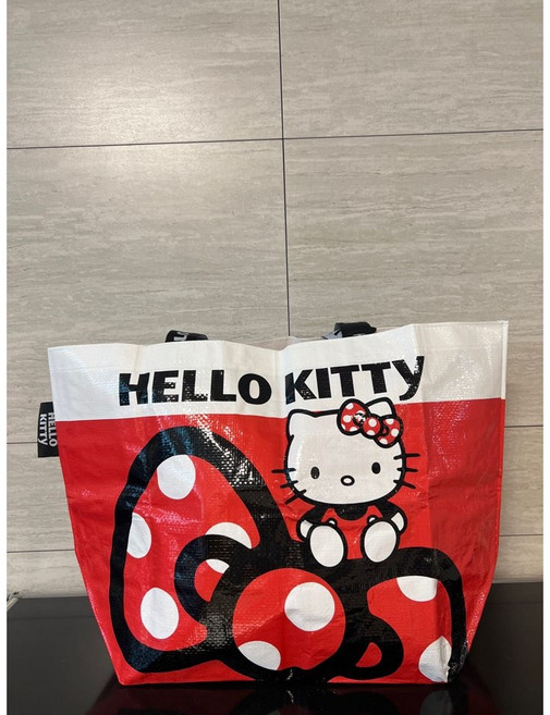 헬로키티 대용량 타포린백 에코백 준비물가방 장바구니 리유저블백, 1개, 레드