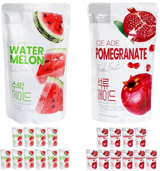 밸런스그로우 수박에이드 230ml 10팩 +석류 에이드 230ml 10팩