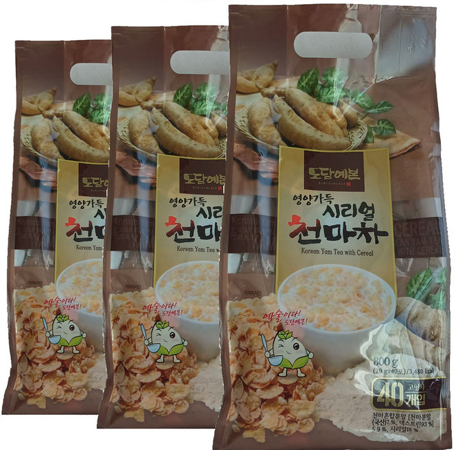 도담예본 영양가득 시리얼 천마차 콘플레이크 초야식품, 20g, 3개, 40개입