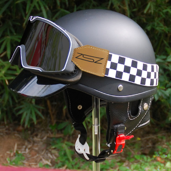 레트로 클래식 오토바이 헬멧 5종 바이크 민트 Rider 빈티지 V60 카본, 4 ⭐아흑⭐블랙티백격대풍경 챙 탈부착식워머 증정