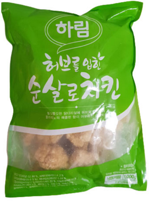 (무)(냉동)하림허브맛순살치킨 1kg, 2개