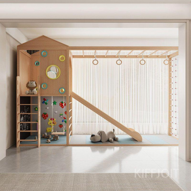 에우셉 나무집 미끄럼틀 등반결합사다리 놀이집, A