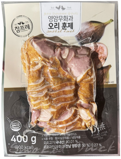 국내산 오리 당일발송 참프레 무화과 오리훈제 슬라이스, 2개, 400g