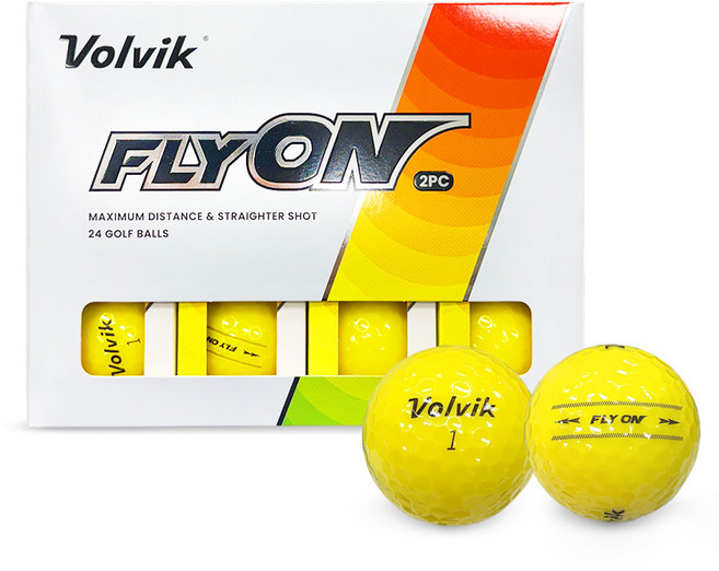 볼빅 골프공 2피스 4.27cm Flyon, 옐로우, 12개입, 1개