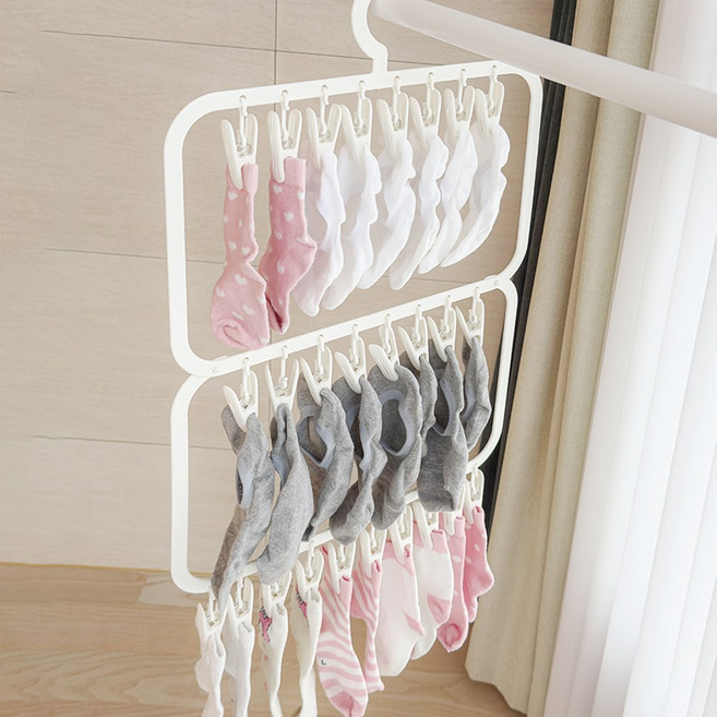 코드86 양말 속옷 건조대 걸이형 공간활용 빨래 집게, 1개, 화이트