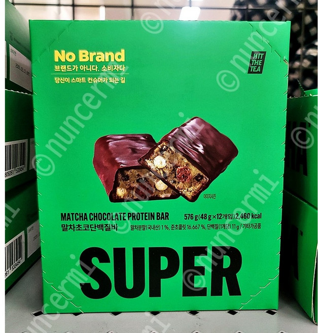 노브랜드 말차 초코 단백질바, 1박스, 576g