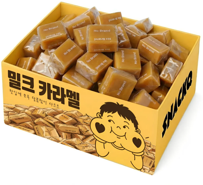 스낵큐 노브랜드 과자, 78개, 밀크 카라멜