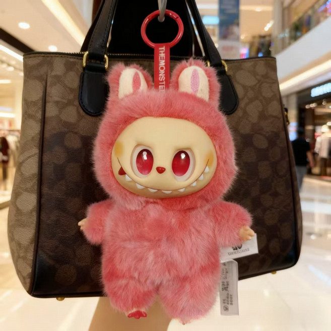 라부부 인형 3세대 미니 피규어 인형 가방 장식, 핑크[1개]