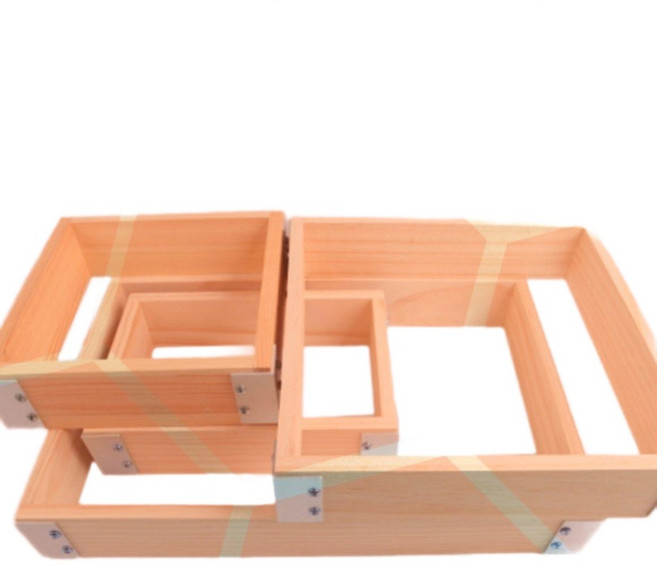 나가사키 카스테라 틀 빵틀 사각 수플레 편백 나무 원목, 1개