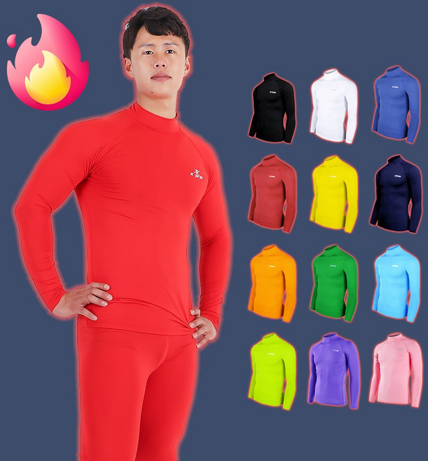 엑스프린 겨울용 기능성 이너웨어 기모 긴팔 발열 내의 반목폴라 축구 야구 농구 골프웨어