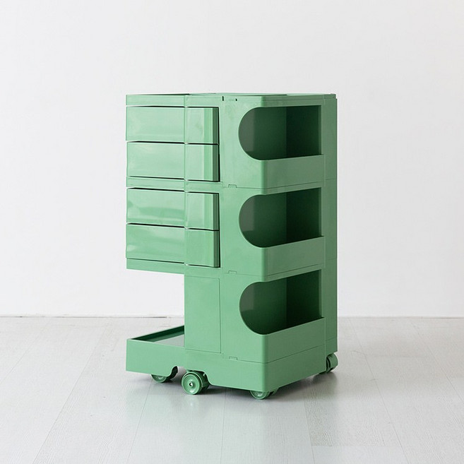 마켓비 빙그리 회전서랍 트롤리 4단, 리프그린