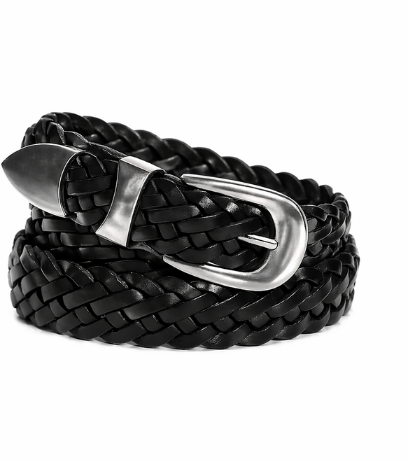 핸드메이드 국산 소가죽 위빙 벨트 25mm 남자 여자 꽈배기 벨트