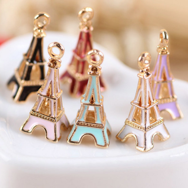 미니 컬러에펠탑 (랜덤) 15개 목걸이 펜던트 장식 열쇠고리