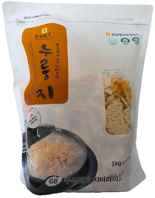 황실본가 국산쌀 누룽지 간편한 식사대용 HACCP인증, 1kg, 2개
