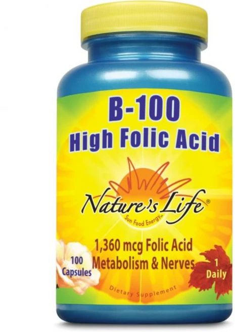 Nature's Life B-100 High Folic Acid | 100 ct, 1개, 100정 - 쿠팡