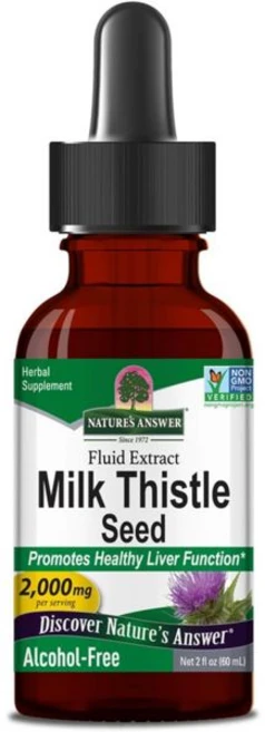 네이처스 앤서 밀크시슬 추출물 30ml 1회 제공량당 2000mg 밀크시슬씨 추출물 무미 비건 글루텐 프리 대두 프리 GMO 프리, 네이처스 앤서, 밀크시슬 추출물, 30ml, 1회 제공, 1개 - 쿠팡