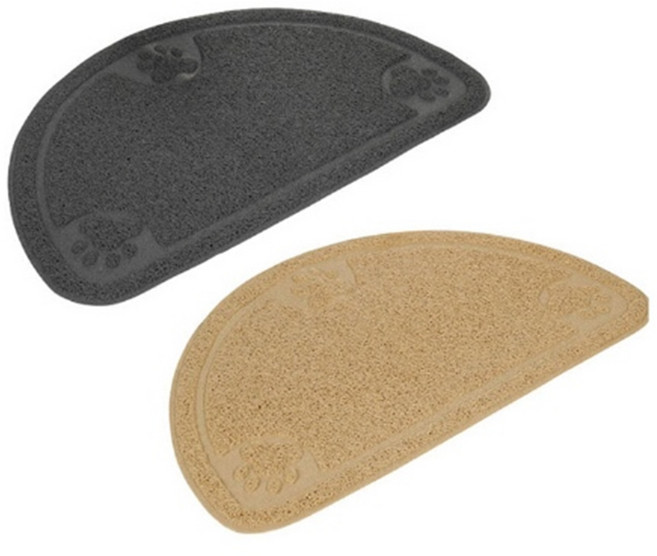 펫라이프 하프문 모래매트 사막화방지, 그레이, 1개