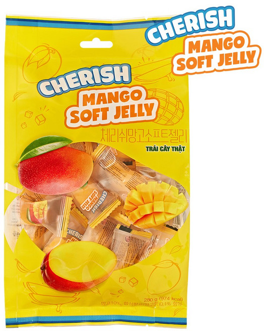 국내배송 베트남 체리쉬 망고 소프트젤리 어린이간식 디저트, 3개, 280g