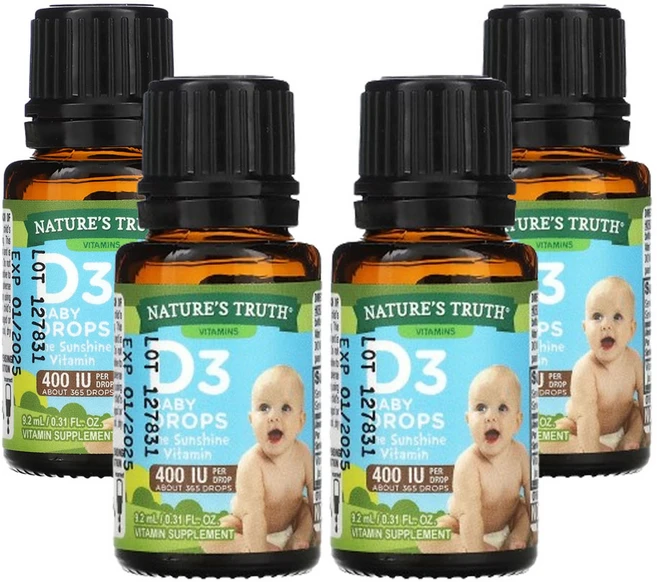 네춰스 트르스 D3 베이비 드롭 신생아+ 400 IU .2ml(0.31fl oz), 4팩, 2ml - 쿠팡