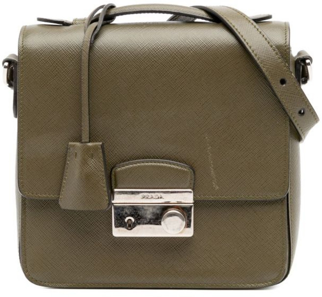 프라다 중고 2010-2025 스몰 사피아노 럭스 사운드 사첼 백