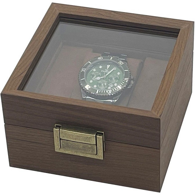 [실버플라워]원목시계 보관함 휴대용 시계케이스 시계 1구 수납함241012-6