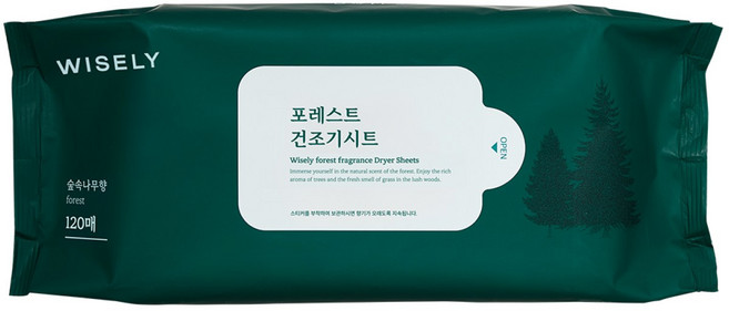 정전기 Zero 숲속 향기 건조기 시트, 1개, 120개입