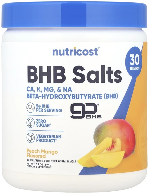 Nutricost BHB 소금 goBHB® 복숭아 망고 249g(8.9oz), NutricostBHB소금goBHB복숭아망고249g89 - 쿠팡