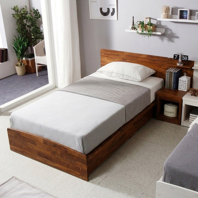 브라보가구 프로스 평상형침대프레임, 멀바우