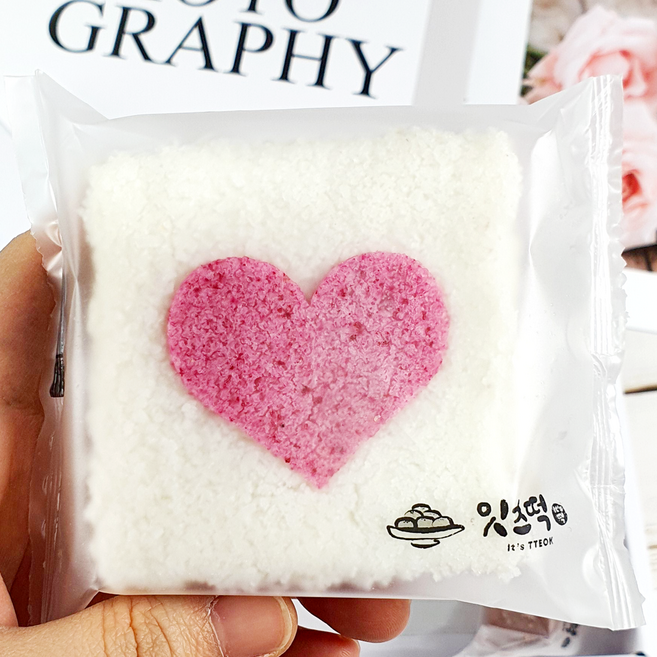 잇츠떡 하트꿀설기 1되 세트 백설기 패턴떡 개별포장 식사대용떡 냉동 간식, 25개, 1개, 1.625kg