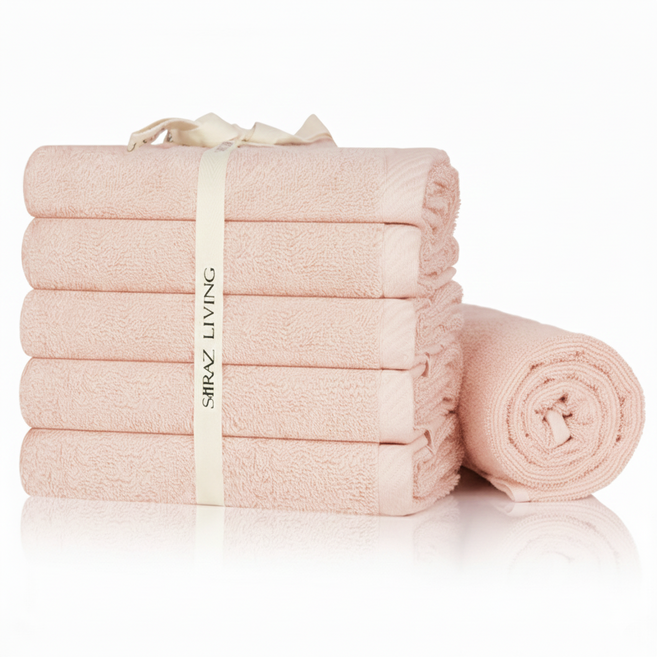 쉬라즈리빙 리본포장 더소프트 호텔수건 150g 30수, 5개, 피치핑크