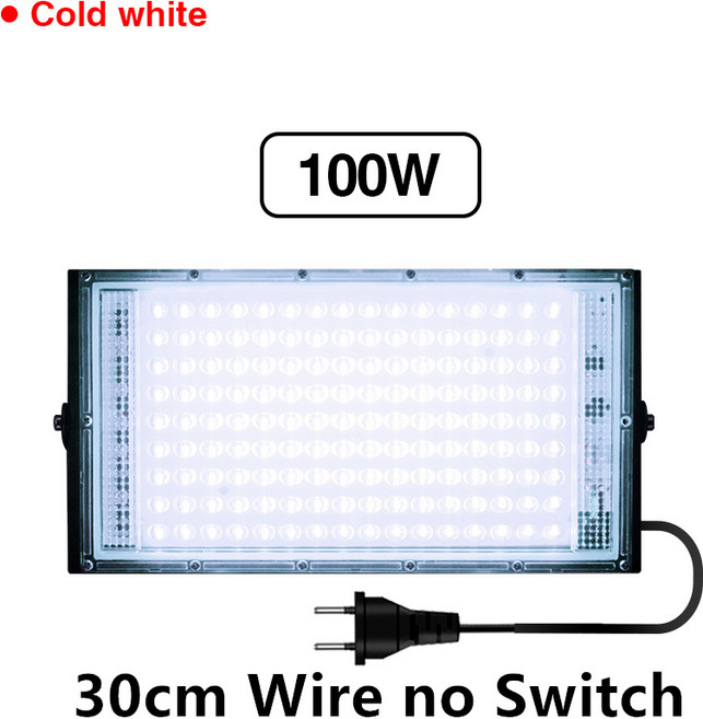 실내 성장 식물 온실 씨앗 꽃 스펙트럼 투광, 1개, 8) 100W EU Plug CW, 8.100W EU Plug CW