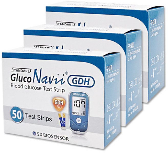 에스디바이오센서 스탠다드 글루코나비 GDH 혈당측정검사지, 3개, 50개입