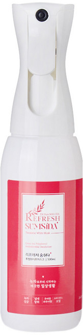 리프레시 숨쉬다 아기옷 섬유 실내 범용 탈취제, 투썸화이트머스크(핑크), 1개, 500ml