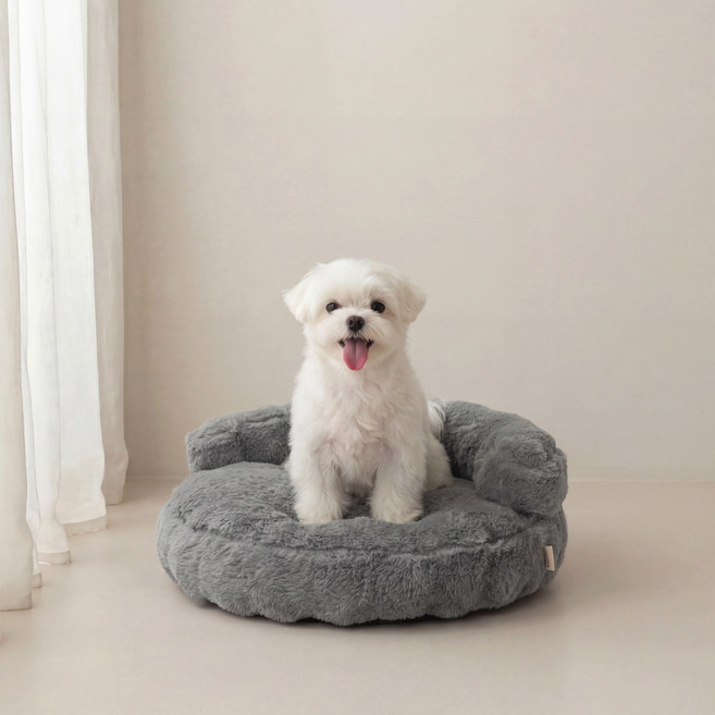 EHEYCIGA 부드러운 토끼털 강아지방석 반려견소파 방수 미끄럼방지, 1개, 연회색