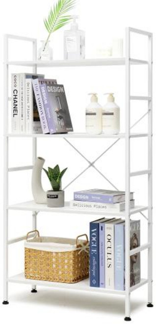 철제 선반 이지라이프 이지랙 다용도 책장 거실 서재 틈새 수납장 3단 4단 5단, 이지랙 4단 화이트, 1개