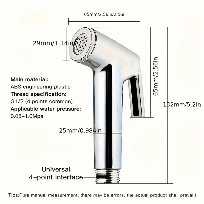 화장실 욕실 휴대용 비데 스프레이 기저귀 샤워 분무기 세트 흐름 ABS 제어 Shattaf Douche, 04 silver sprayer