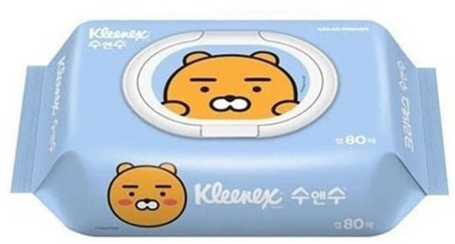 크리넥스 수앤수 물티슈 캡형 80매x18입 1BOX gaj*480Ho, 1개