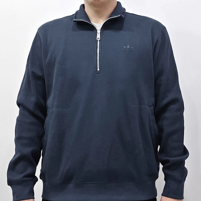 아디다스 남성 하프집업 캐주얼 와플 긴팔티 반집업 스웨트셔츠