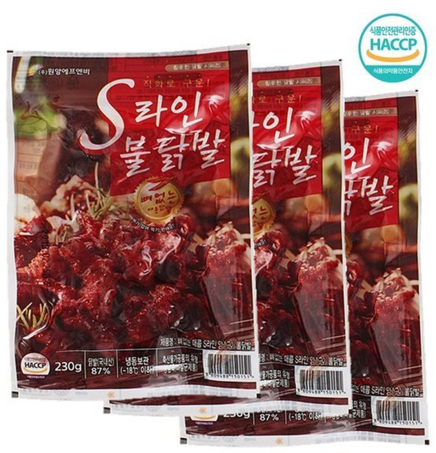 원앙닭발 S라인 불닭발(무뼈), 3세트, 230g