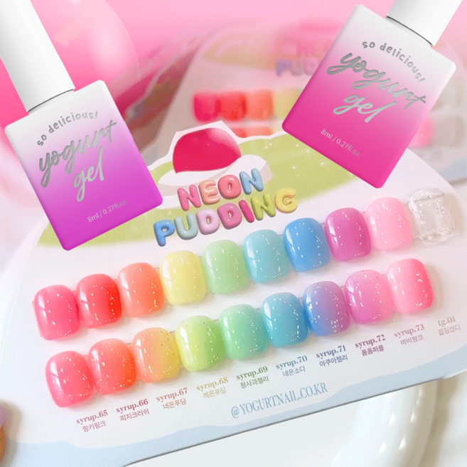 요거트네일 네온푸딩 네온시럽젤 10종 세트, 1개, 8g, TG.01 팝핑캔디