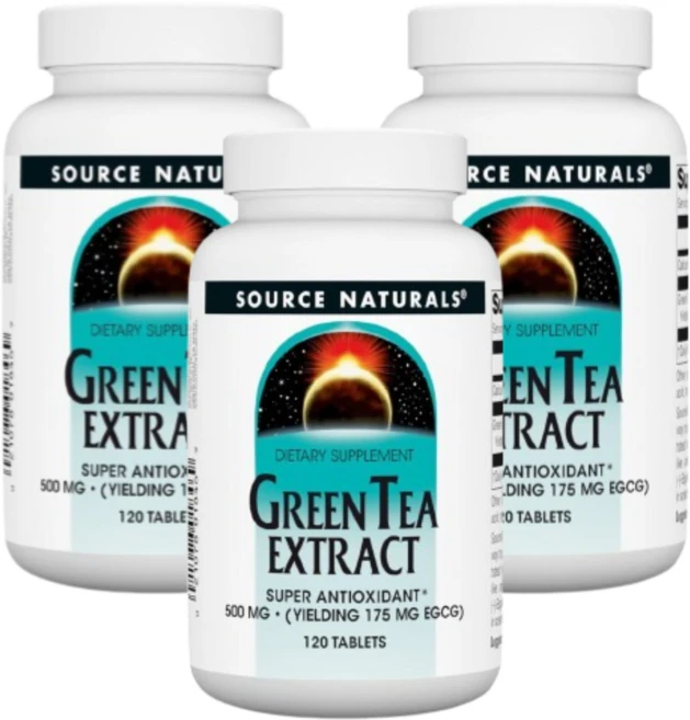 소스네츄럴스 녹차 추출물 500 mg 120 정, 3팩, 120정 - 쿠팡