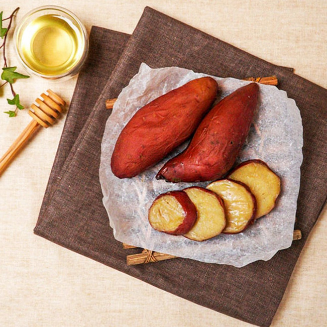 HACCP 인증 아침 꿀고구마 슬라이스 고구마 통고구마 식사대용, 1개, 고구마(슬라이스) 130g